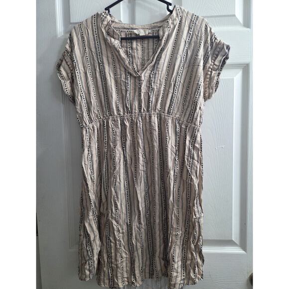 Sweet Wanderer Maternity Dress Boho Beige with Black loose flowy. XL - Picture 2 of 10